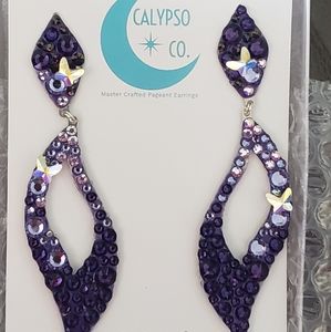 Purple Lavender Custom Pageant Earrings Butterfly BRAND NEW Jewelry
